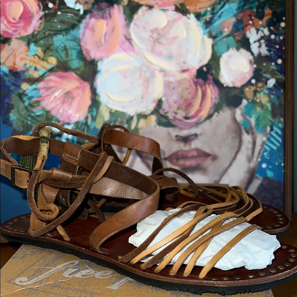 NEW!!! Free People Tan/ Safari Gladiator Sandals